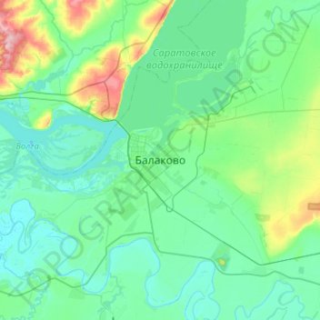 Балаково topographic map, elevation, terrain