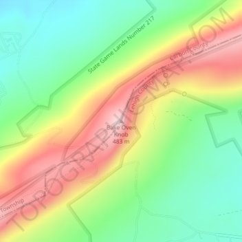 Bake Oven Knob topographic map, elevation, terrain