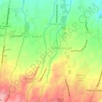 Paligawan topographic map, elevation, terrain