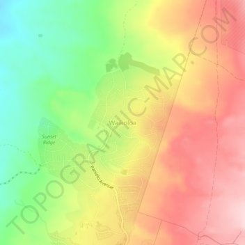 Waikoloa topographic map, elevation, terrain