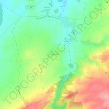 Ochando topographic map, elevation, terrain