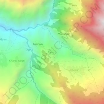 Tipling topographic map, elevation, terrain