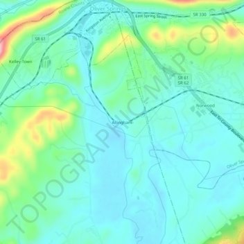 Allingham topographic map, elevation, terrain