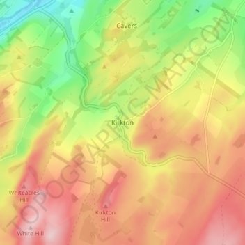 Kirkton topographic map, elevation, terrain