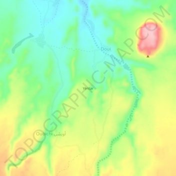 Yèntar topographic map, elevation, terrain