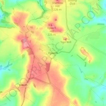 Epwell topographic map, elevation, terrain