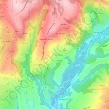 Croix topographic map, elevation, terrain