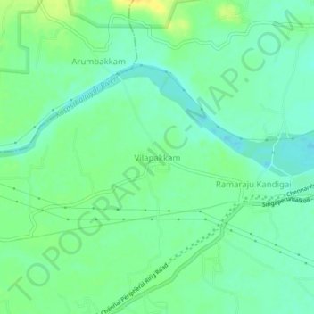 Vilapakkam topographic map, elevation, terrain