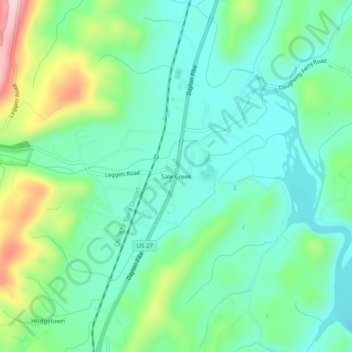 Sale Creek topographic map, elevation, terrain