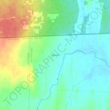 Perry Mills topographic map, elevation, terrain