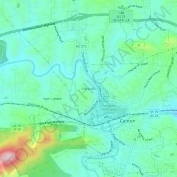 Fibreville topographic map, elevation, terrain