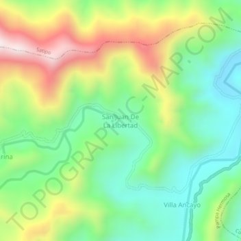 San Juan De La Libertad topographic map, elevation, terrain