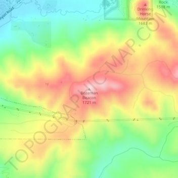 Bozeman Beacon topographic map, elevation, terrain