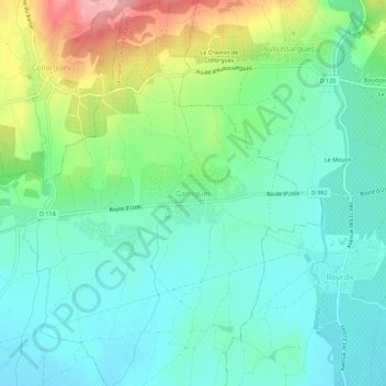 Garrigues topographic map, elevation, terrain