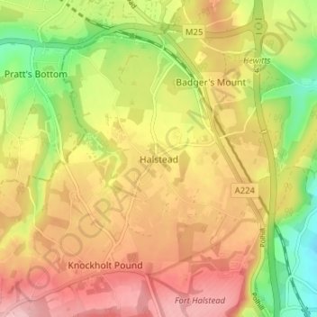 Halstead topographic map, elevation, terrain