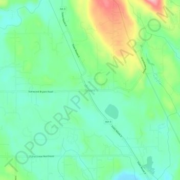 Bryant topographic map, elevation, terrain