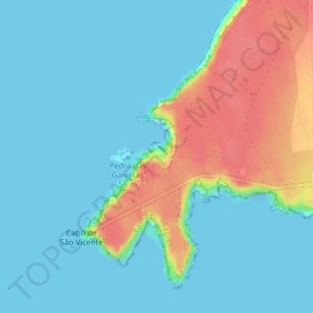 Rocha das Gaivotas topographic map, elevation, terrain