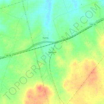 Marjorie topographic map, elevation, terrain