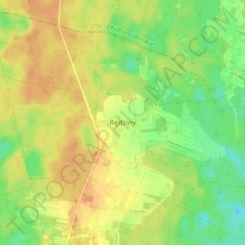 Rędziny topographic map, elevation, terrain