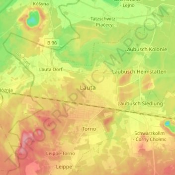 Lauta topographic map, elevation, terrain