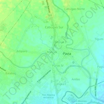 Mali-ao topographic map, elevation, terrain