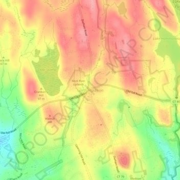 North Madison topographic map, elevation, terrain