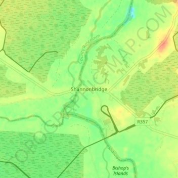 Shannonbridge topographic map, elevation, terrain