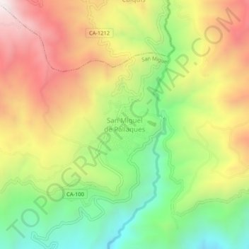 San Miguel de Pallaques topographic map, elevation, terrain