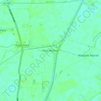 Foul Anchor topographic map, elevation, terrain