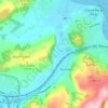 Llangwstenin topographic map, elevation, terrain