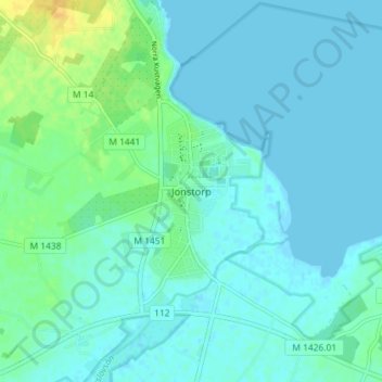 Jonstorp topographic map, elevation, terrain