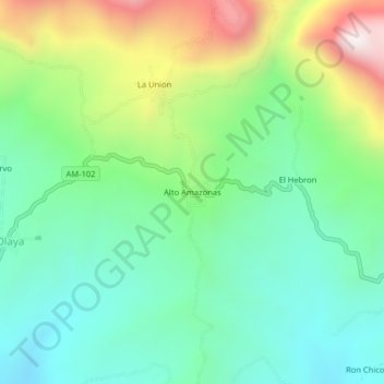 Alto Amazonas topographic map, elevation, terrain