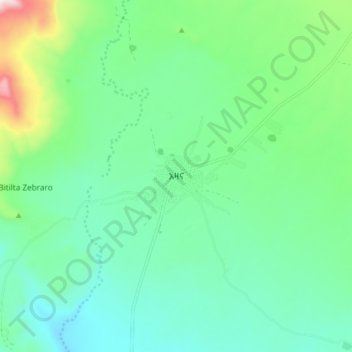 Azena topographic map, elevation, terrain