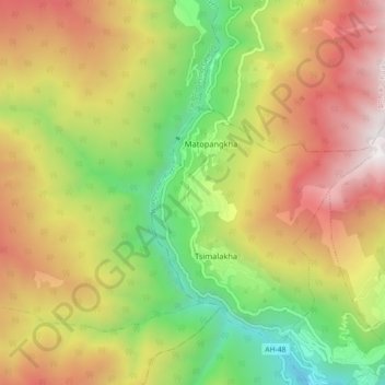 Tsimasham topographic map, elevation, terrain