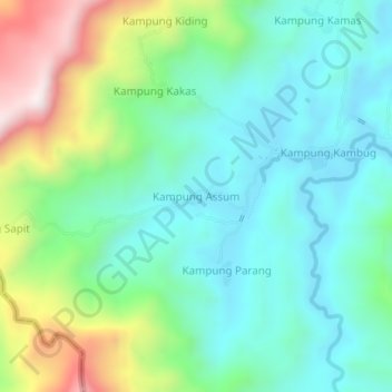 Kampung Assum topographic map, elevation, terrain