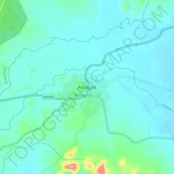 Athagad topographic map, elevation, terrain