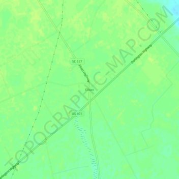 Elliott topographic map, elevation, terrain