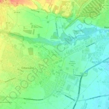 Pasta topographic map, elevation, terrain