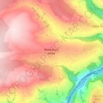 Blackshaw Head topographic map, elevation, terrain