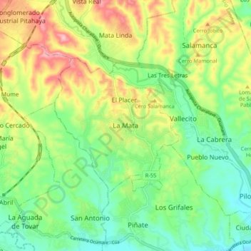 La Mata topographic map, elevation, terrain