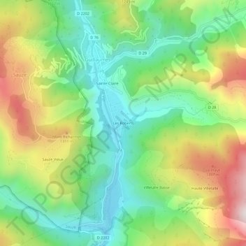 Les Roberts topographic map, elevation, terrain