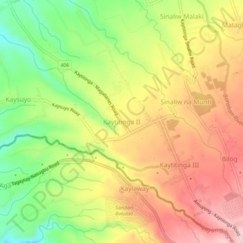 Kaytitinga II topographic map, elevation, terrain