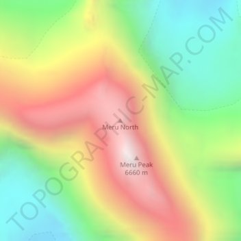 Meru North topographic map, elevation, terrain