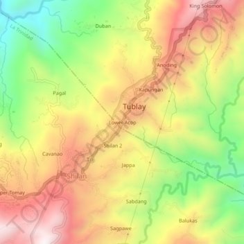 Lower Acop topographic map, elevation, terrain