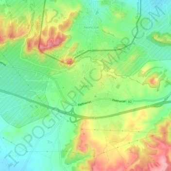 Lympia topographic map, elevation, terrain