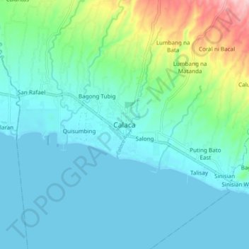 Calaca topographic map, elevation, terrain