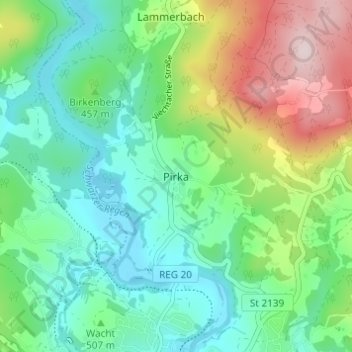 Pirka topographic map, elevation, terrain