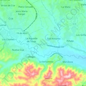 Las Mercedes topographic map, elevation, terrain