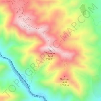 Fremont Peak topographic map, elevation, terrain