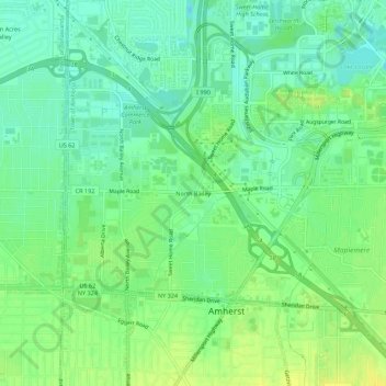 North Bailey topographic map, elevation, terrain